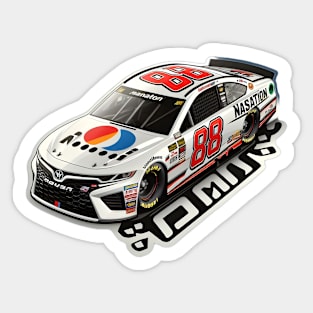 cool white nascar car, greatest grand prix champion Sticker